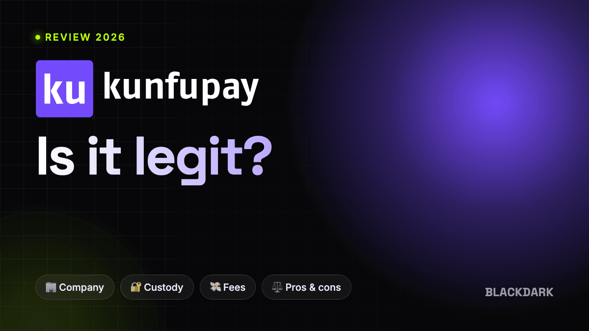 Kunfupay logo next to the question Is it legit?, cover of the Blackdark review