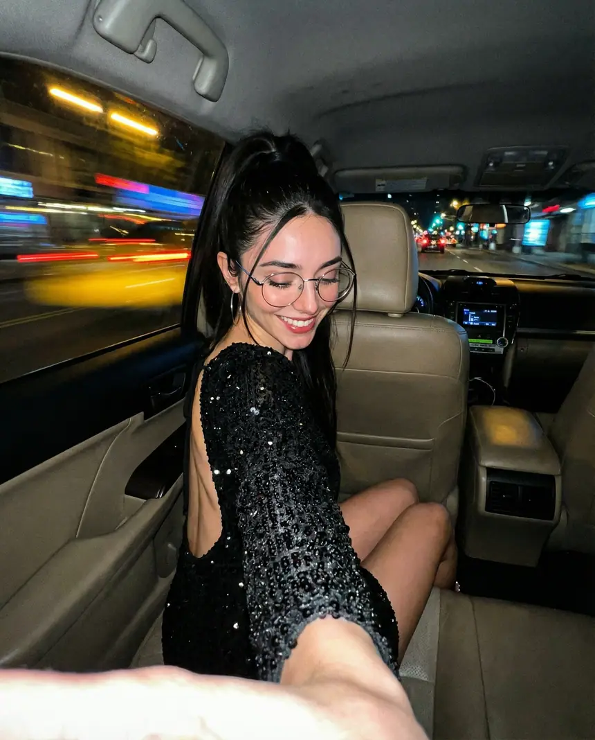 Night taxi selfie