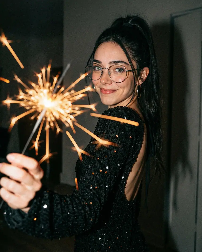 Sparkler selfie