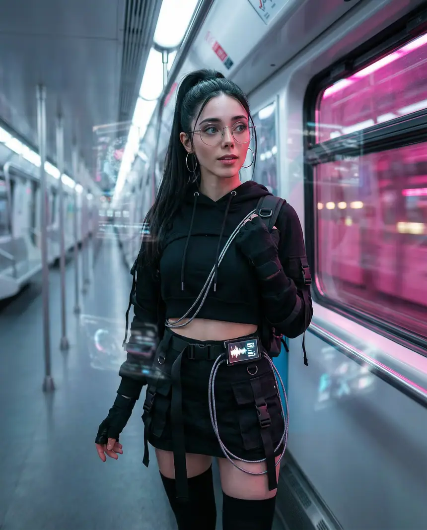 Netrunner en el metro