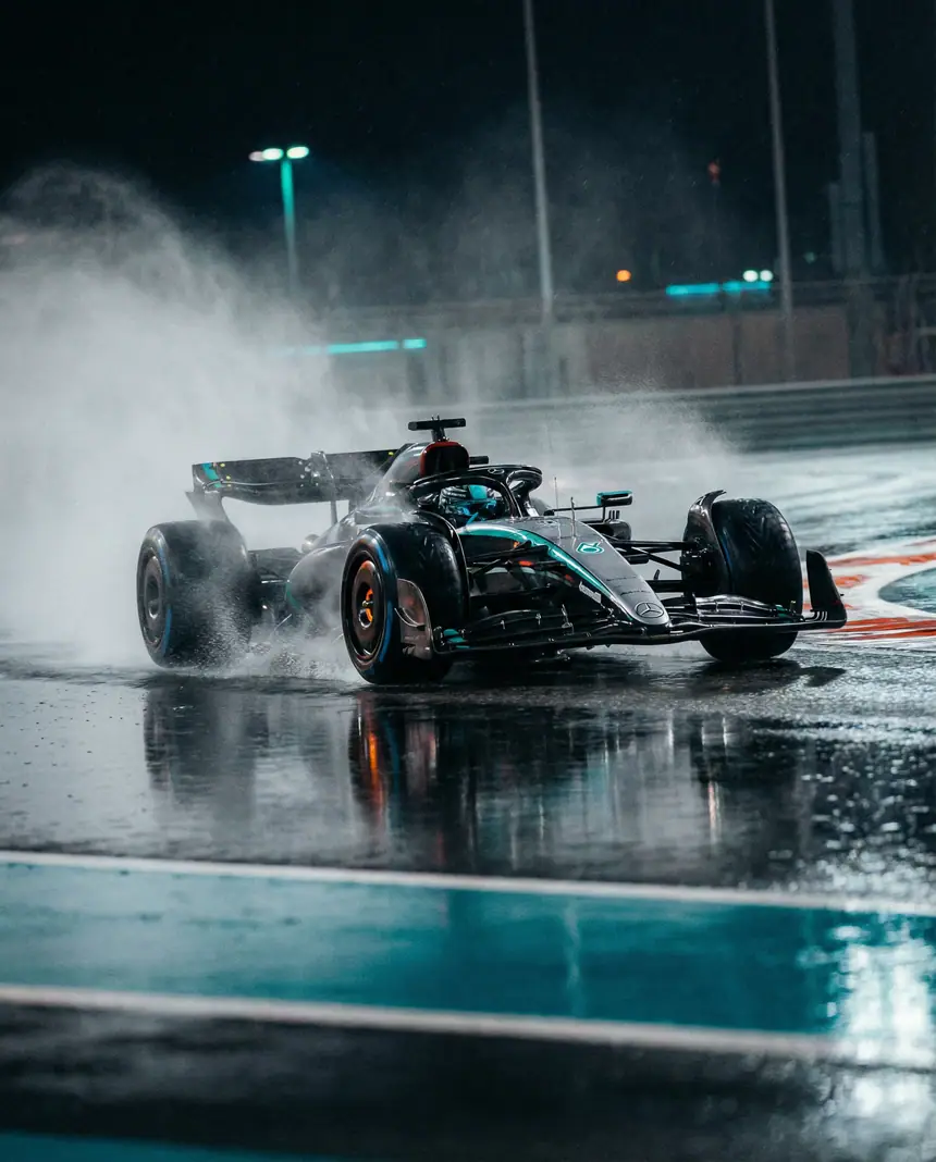 Coche Mercedes lluvia