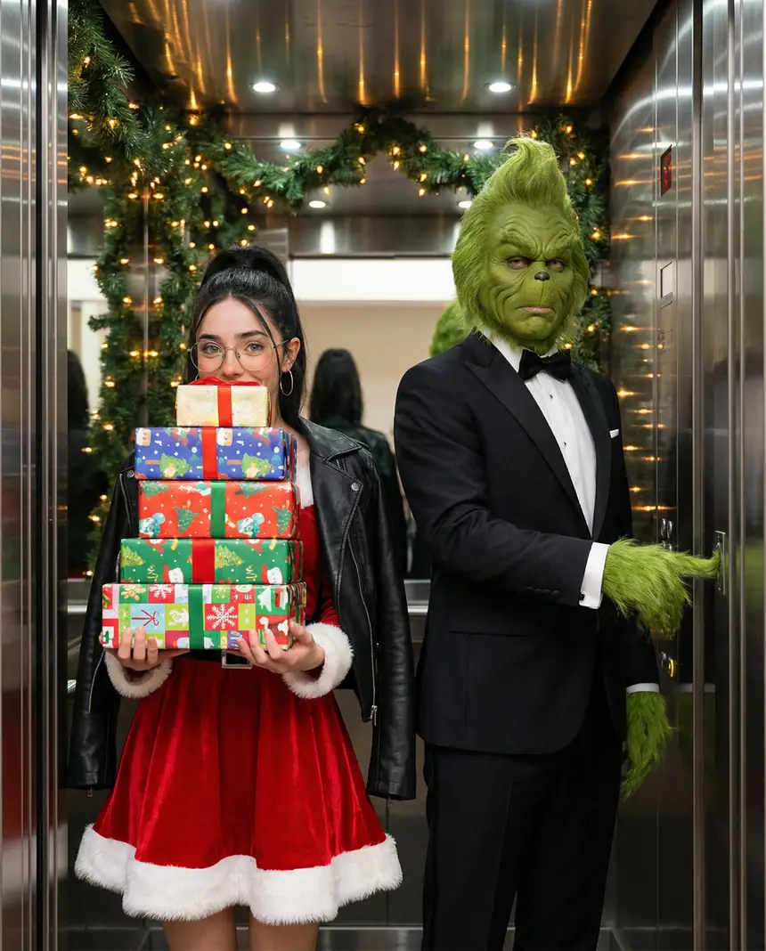 Ascensor con el Grinch