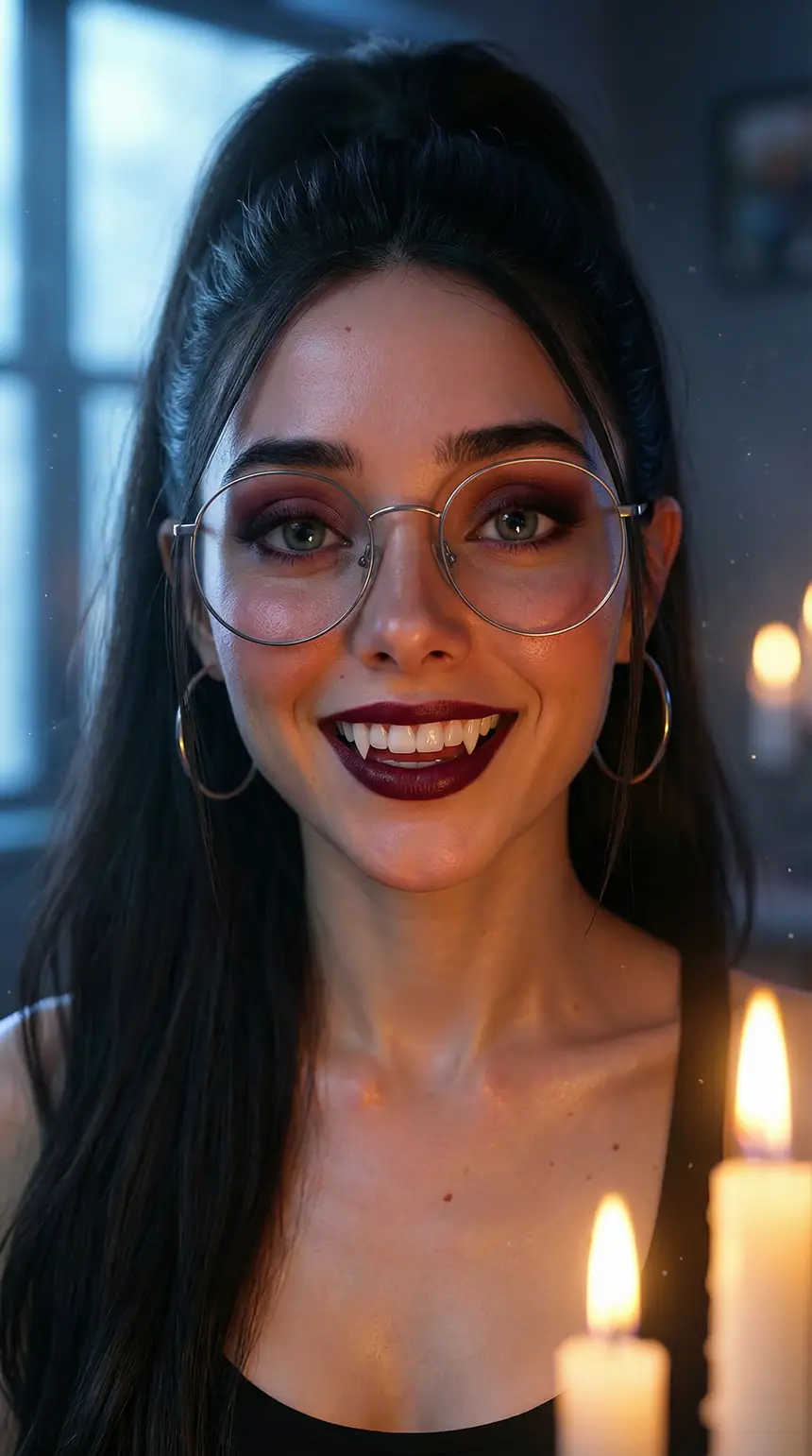 Vampiresa a la luz de velas